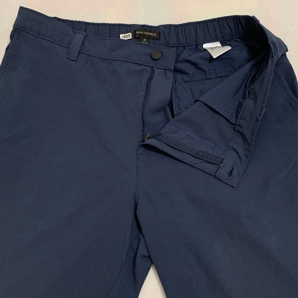 Banana Republic Performance Shorts Mens Size 38 Navy Blue Stretch Golf 9